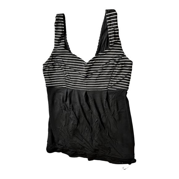 LULULEMON Tame Me Tank Top Black White Striped Breathable Fabric Active 4 EUC - Picture 1 of 7